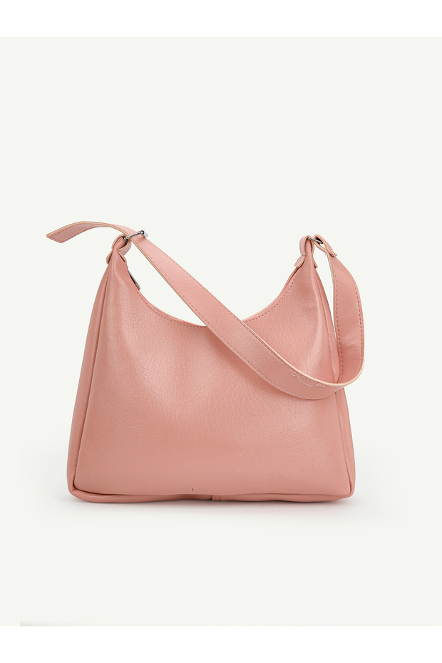 Pink Shk352 Faux Leather, Zippered, Adjustable Strap Women's Daily Hand, Arm and Shoulder Bag