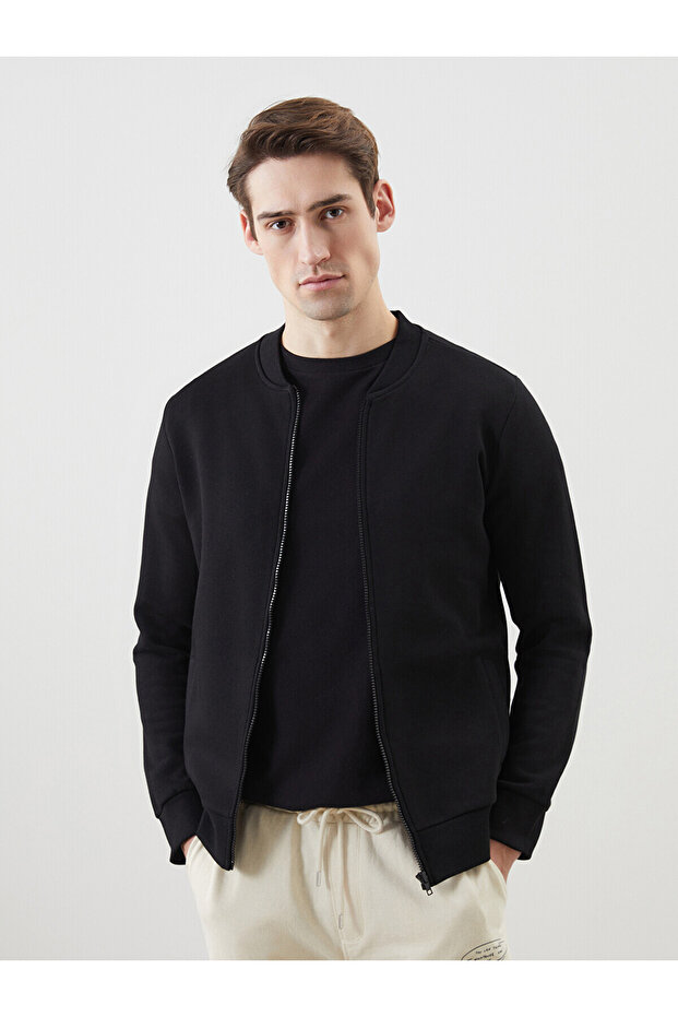Trendlucky with a Difference College Collar Long Sleeve Men's Zipper Sweatshirt