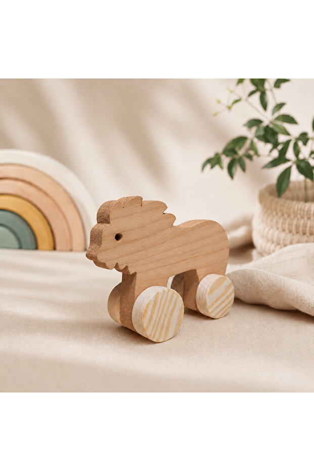 Wooden Honey Toy Lion Natural Handmade Toy