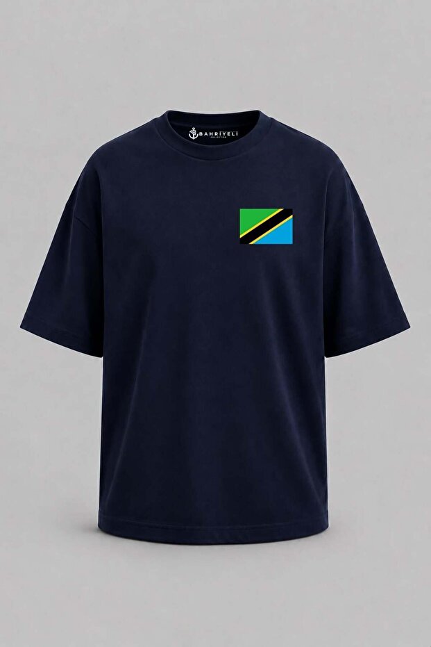Oversize Tanzania Flag Pocket Printed Unisex T-Shirt