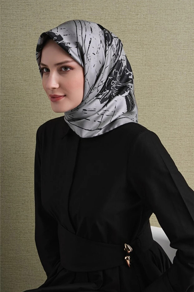 Floral Patterned Sura Silk Scarf 9617Ds