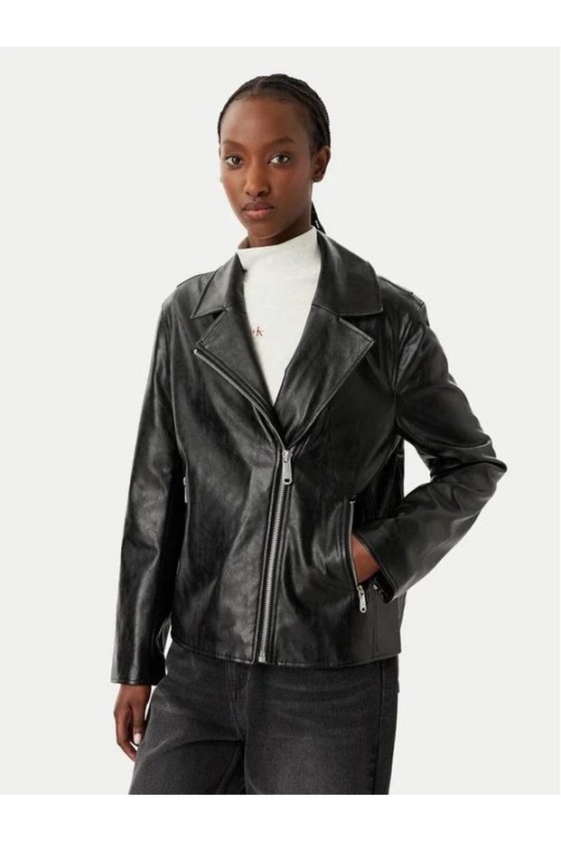 FAUX LEATHER MOTO JACKET