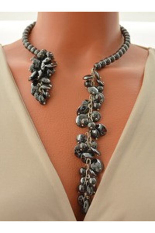Hematite Stone Necklace - Multicolor -