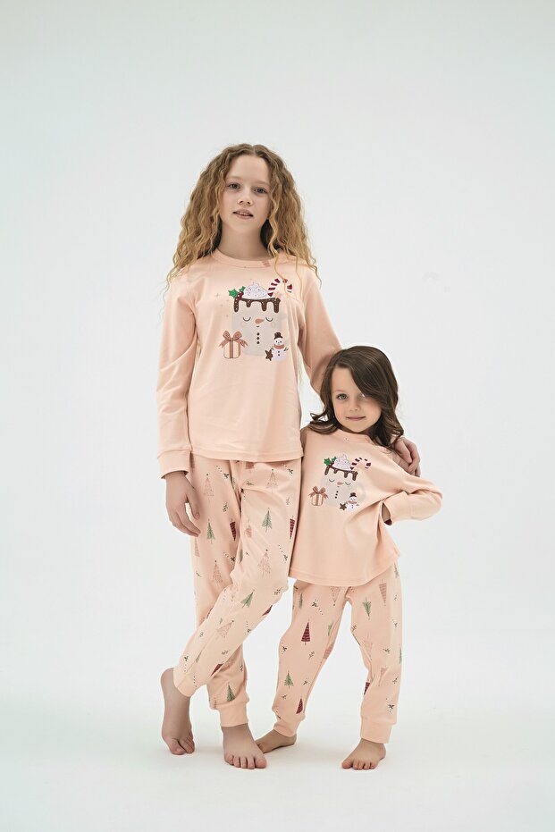 8958 Girls' Printed Pajama Set