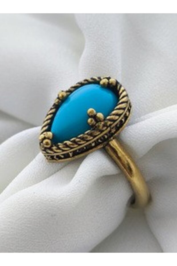 Turquoise Stone Adjustable Ring-