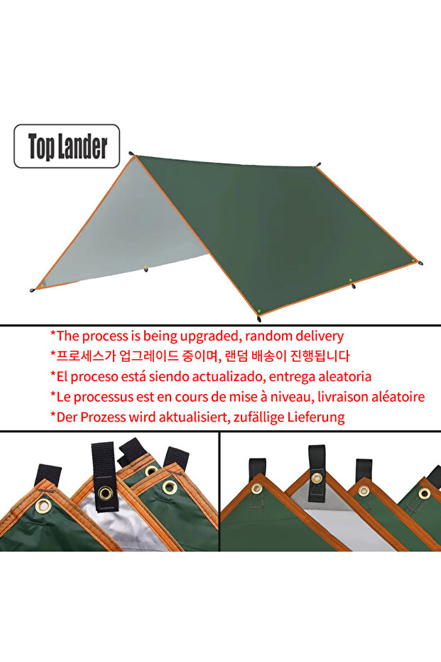 3x4m Green 4x4m 5x3m 4x3m 3x3m Ultralight Waterproof Tarp Tent Large Camping Awning Sun Shelter Gard