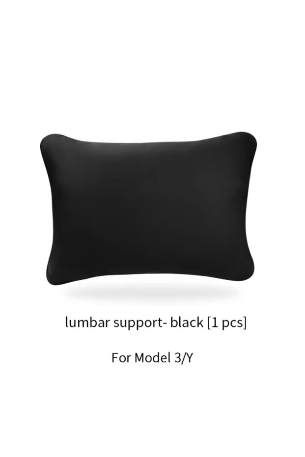 1pc Black Waist T For Tesla Model 3 Y Car Neck Pillow Protective Lumbar Back Support Flocking High-Q