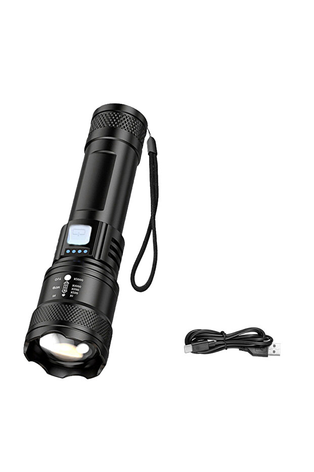 ZOOM 1PC Tactical LED Flashlight 2000LM USB Rechargeable Waterproof Grade Zoom Torch Bright Portable