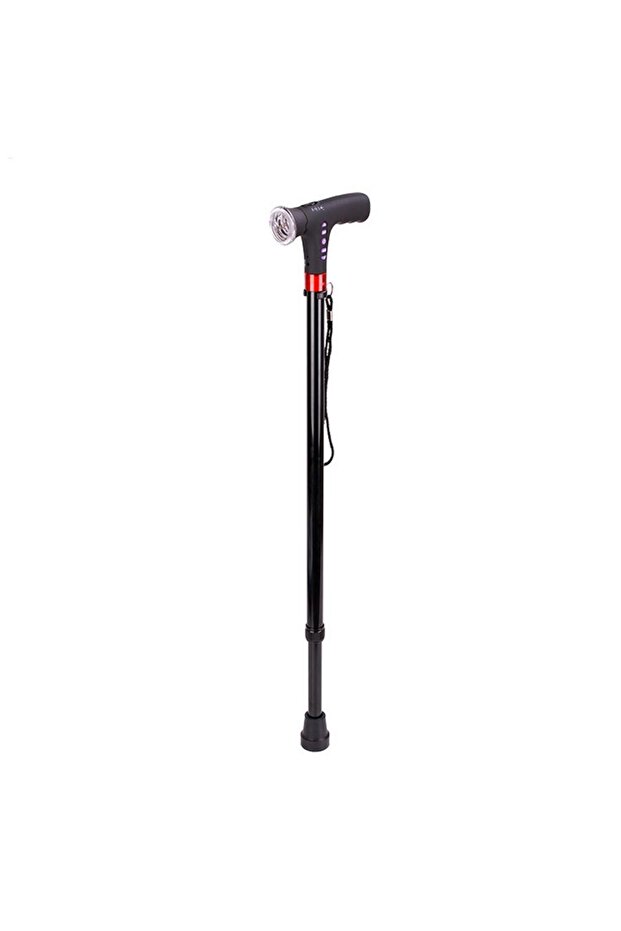 As shown adjustable folding cane smart walking stick with led light Radio and alarm multifunctional