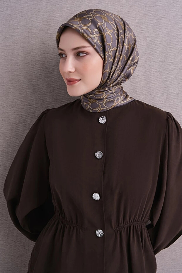 Geometric Patterned Sura Silk Scarf 9638Ds
