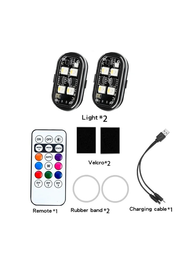 2pcs 2/4/6pcs Wireless Remote Control LED Strobe Light for Car Motorcycle Drone Scooter Anti-collisi