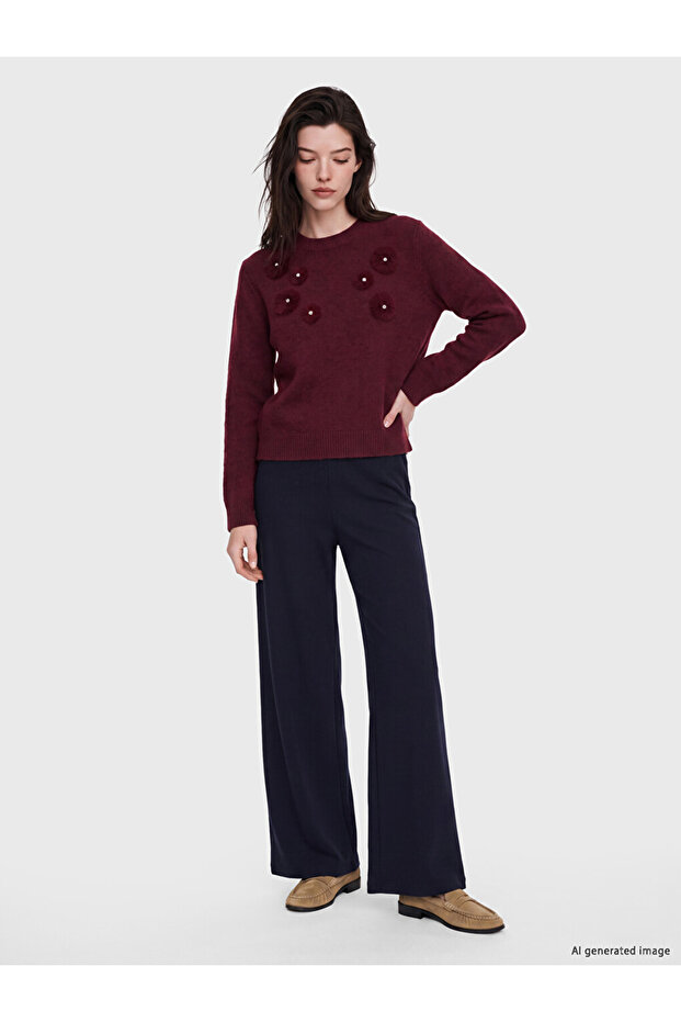 Özmarka New Season Navy Blue Soft Touch Women's Sweatpants