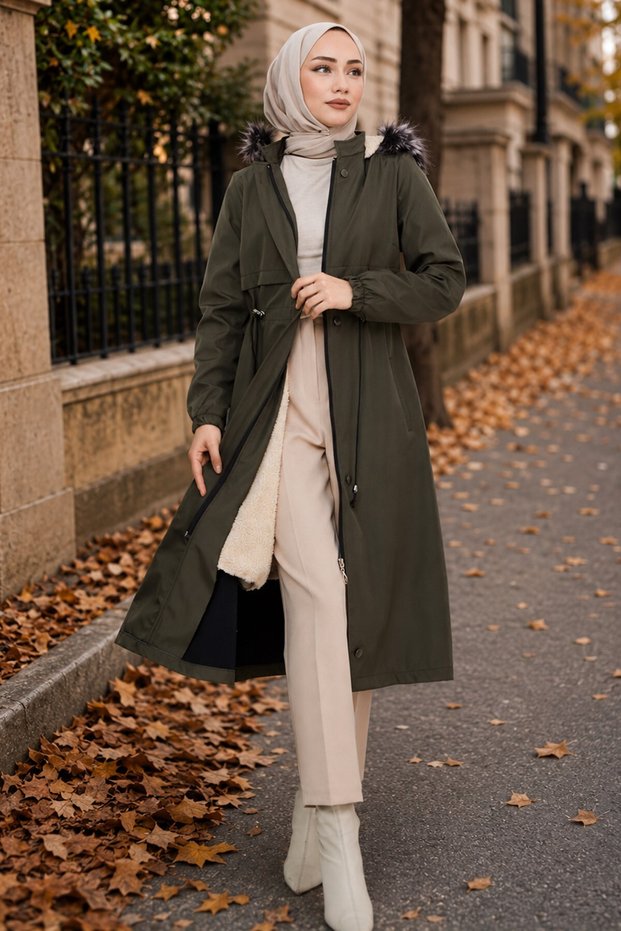 Allerli Plush Bondit Coat Khaki Hm262330