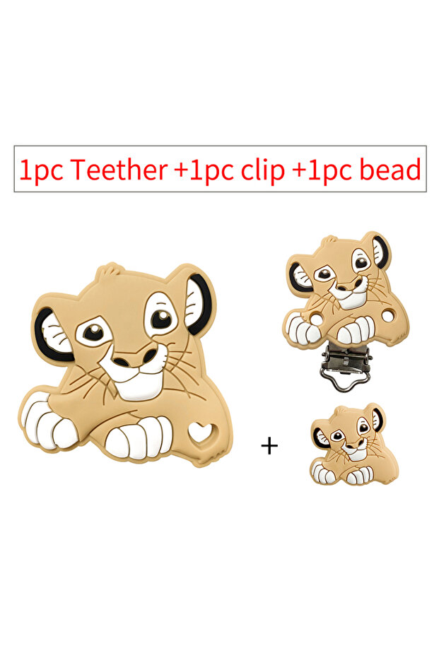 3pcs 4 3pcs/set Silicone Cartoon Teether Nipple Clip Beads DIY Pacifier Chain Clips Beads Present Je