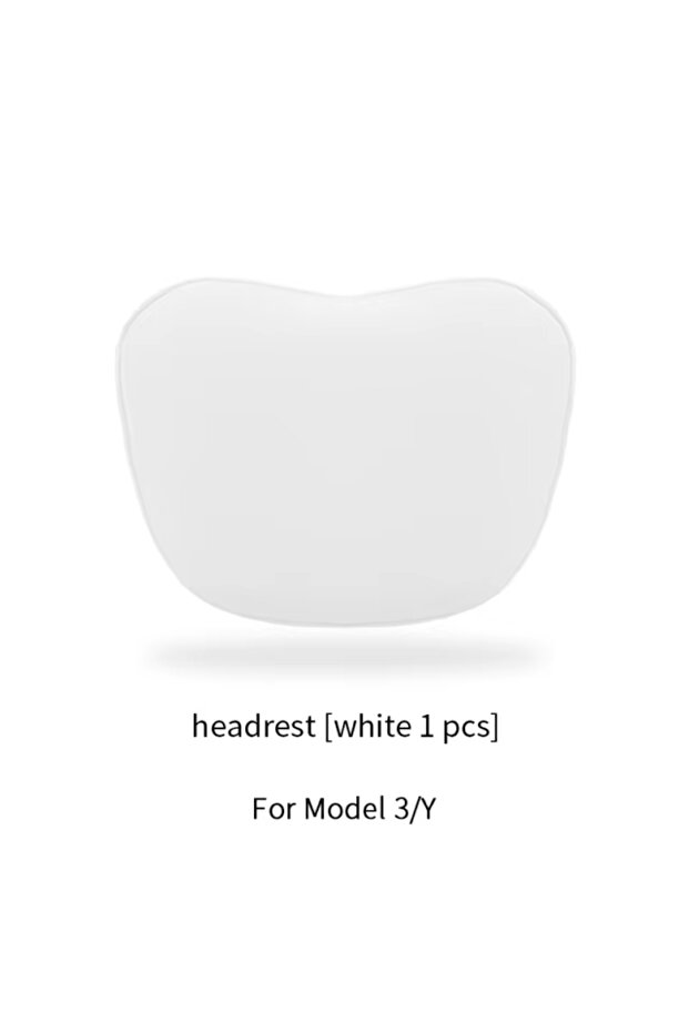 1pc White Headrest T For Tesla Model 3 Y Car Neck Pillow Protective Lumbar Back Support Flocking Hig