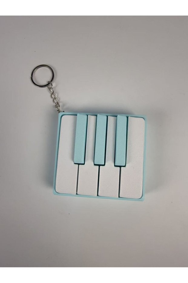 blue 7 keybords 3D Printed PLA Piano Keyboard Clicker -Press-Type Relax Fidget Figurine Suitable for