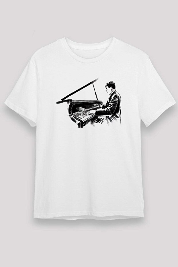 Pianist White Unisex T-Shirt T-Shirt