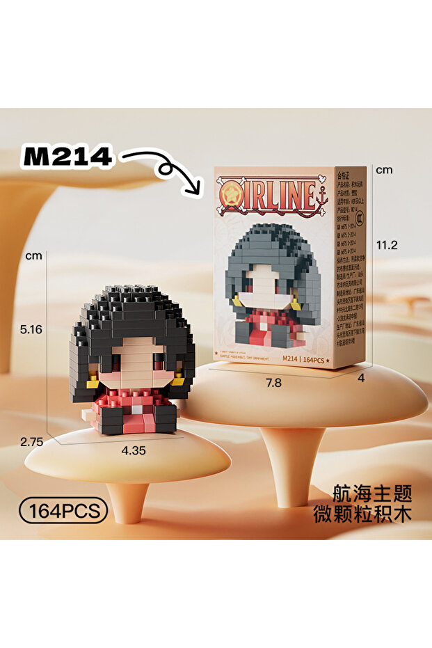 M214 ONE PIECE Sun God Nika Luffy Micro Building Block Chopper Ace Buggy 3D Anime Model Assem