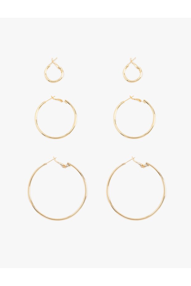 Stone-Studded Hoop Earrings