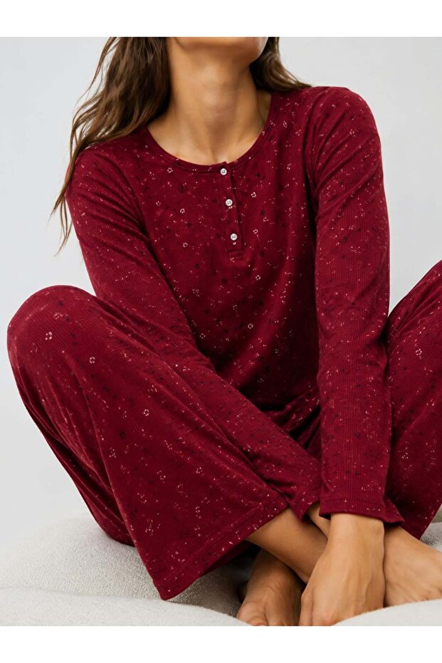 Women's 8905-8 waffle pajama set