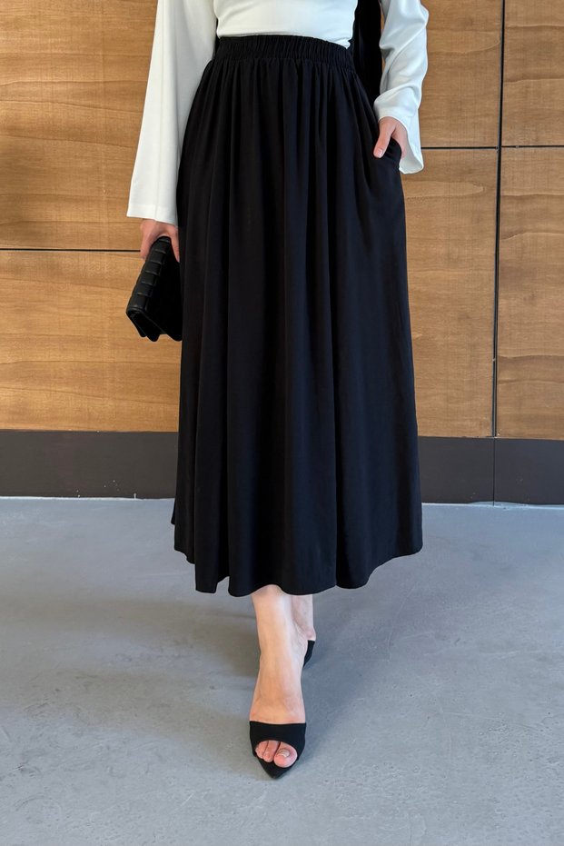 Women's High Waist Flowy Tencel Fabric Long Maxi Skirt