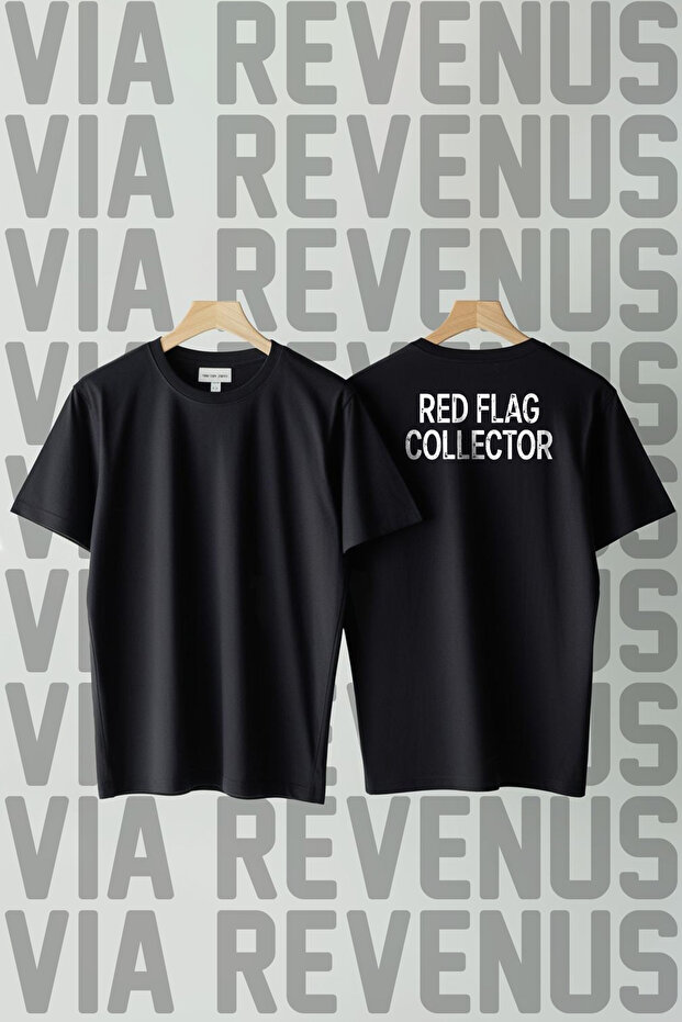 Red Flag Collector Back Printed Loose Cut 100% Cotton Unisex Tshirt