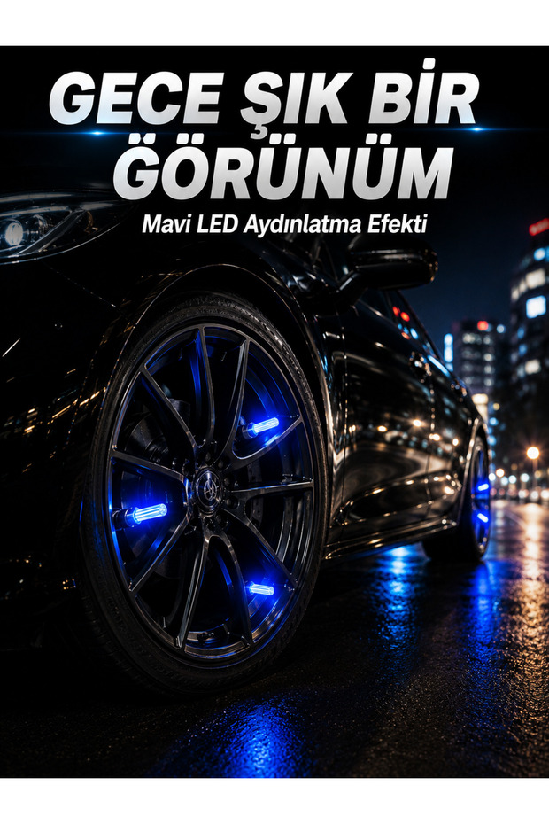 Vehicle Valve Light Set of 4 Auto-Illuminating Led Tire Accessory