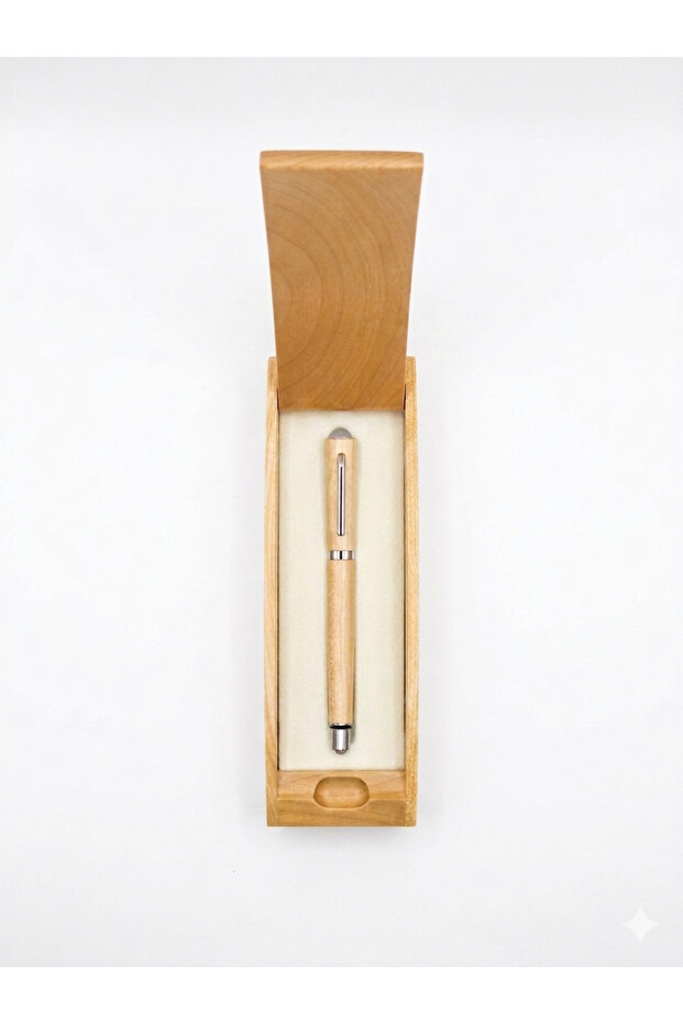 Luxury Handcrafted Curved Wooden Pen Box & Hexagonal Pen Set – Corporate & Graduation Gift