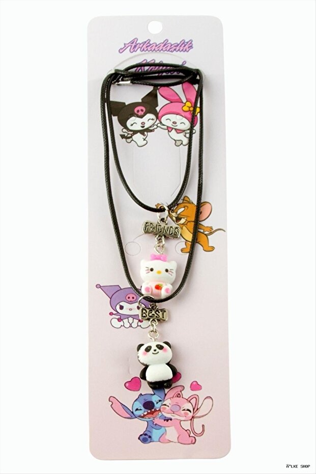 Ilkestor Panda Friendship Necklaces -Pair (201936) Necklace- White