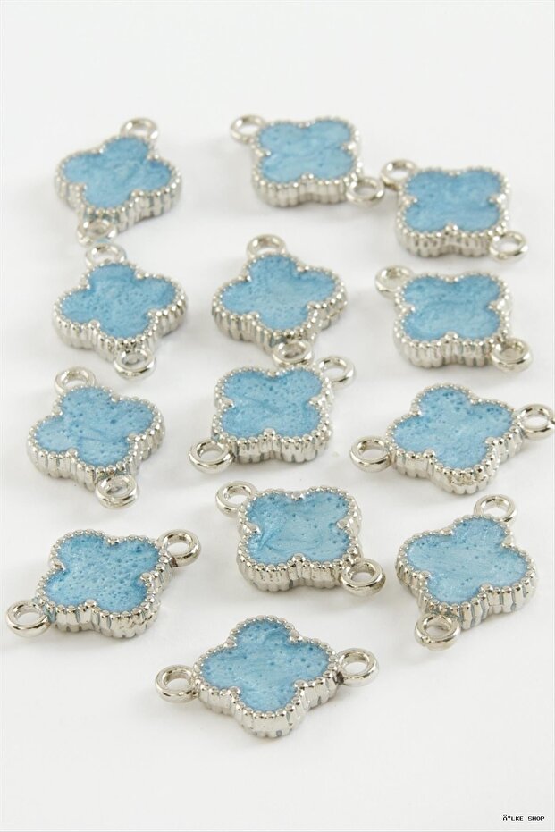 Ilkestor Flower Double Handle Enamel Bracelet and Pendant Horse 1 Piece (203727) Blue