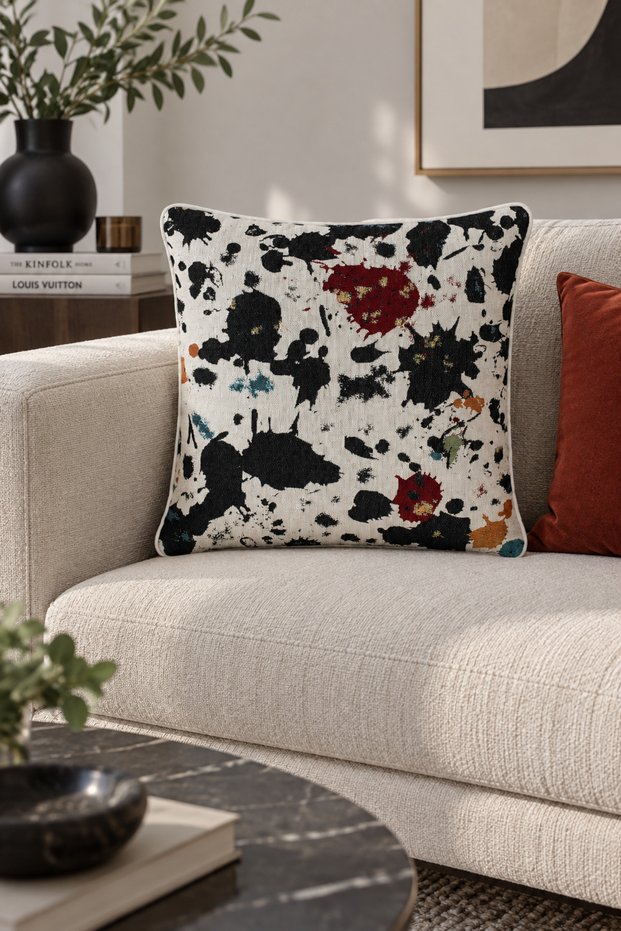 Patterned Tapestry Woven Decorative Cushion Cover with Piping Edges
