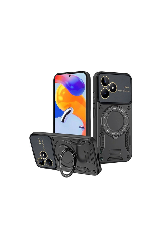 Realme C53 Case with Joy Lens Stand Cover - Black