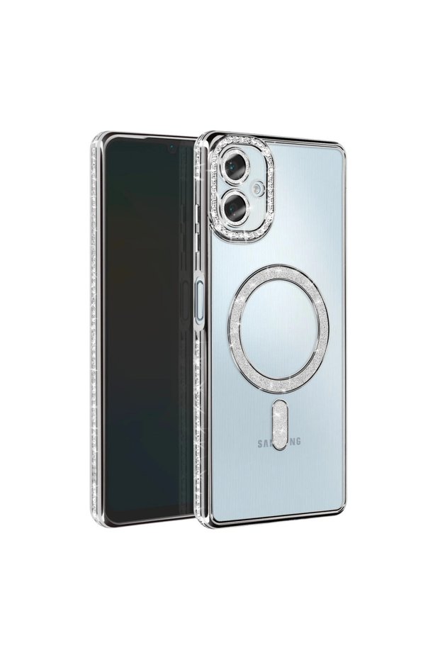 Samsung Galaxy A06 Joke Simli Magneticsafe Case - Silver