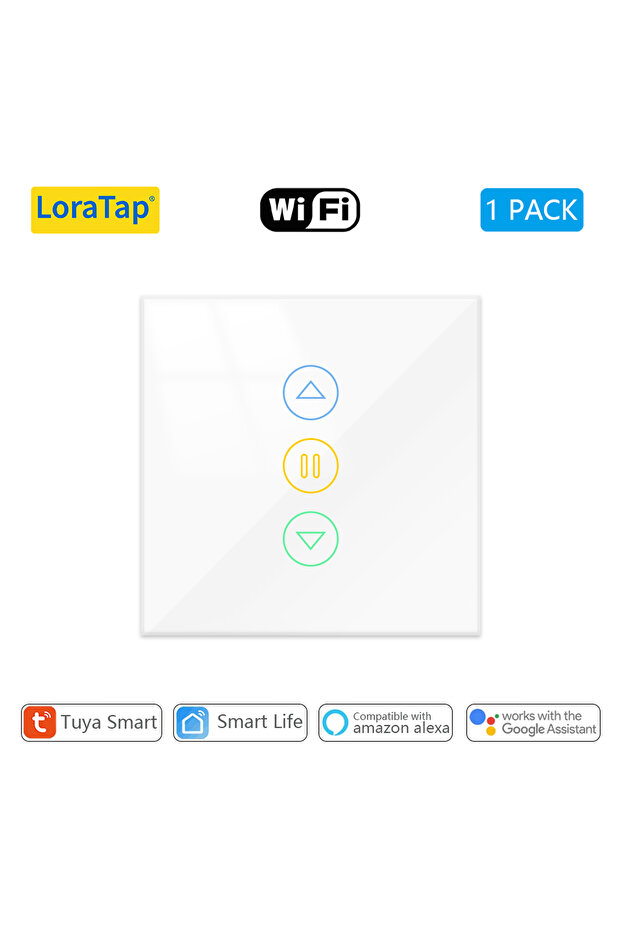 White Tuya Smart Life Blinds Roller Shutter Touch Panel Swtich Percentage Progress Remote Control Wo