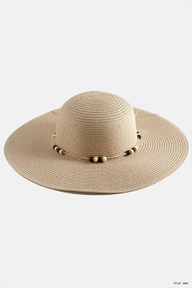 Ilkestor Beaded Straw Hat (205404) Powder Color