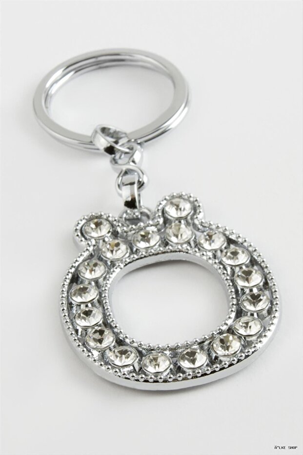 Ilkestor Silver Colorful Stone Letter (210044) Keychain Ö