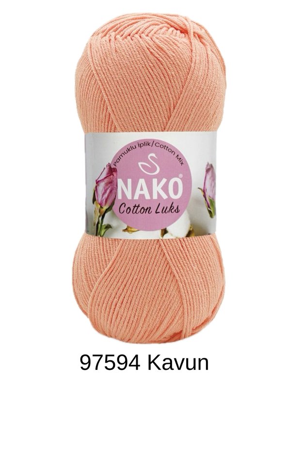 1 piece nako cotton lux 100 gram 330 meter vest scarf beanie sweater cardigan blanket color: 97594 melon