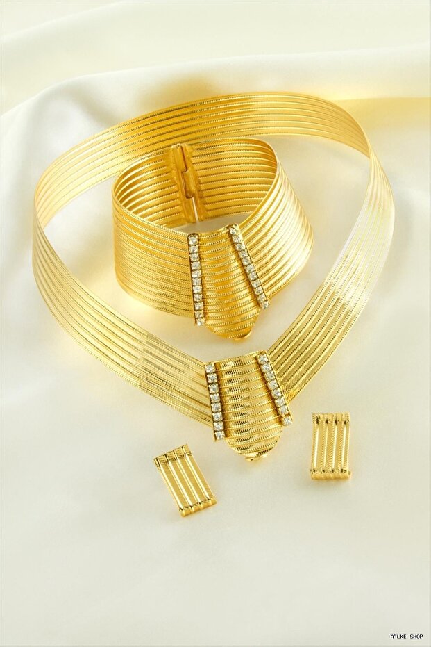 Ilkestor Trabzon Tasma Set (232509) Necklace Yellow