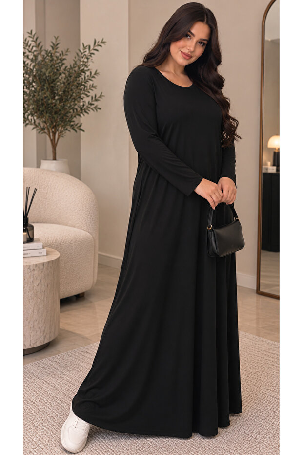 Women's Dress - Comfortable Fit - Plus Size - Patterned - Oversized - Viscose