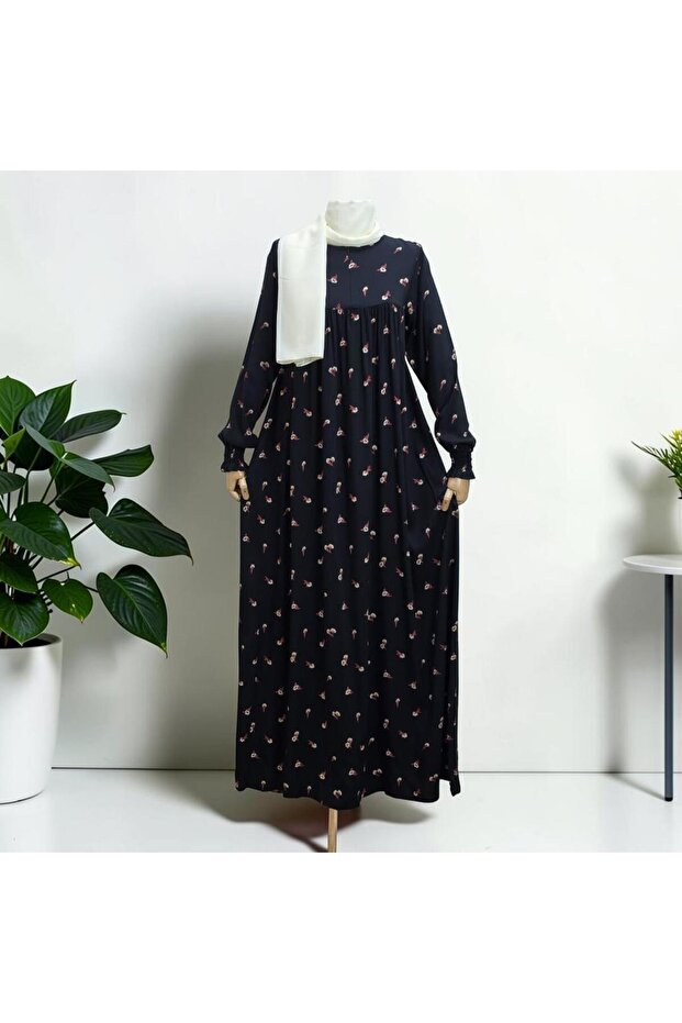 Black Poppy |   Cotton Silk Viscose Straight Robe Dress