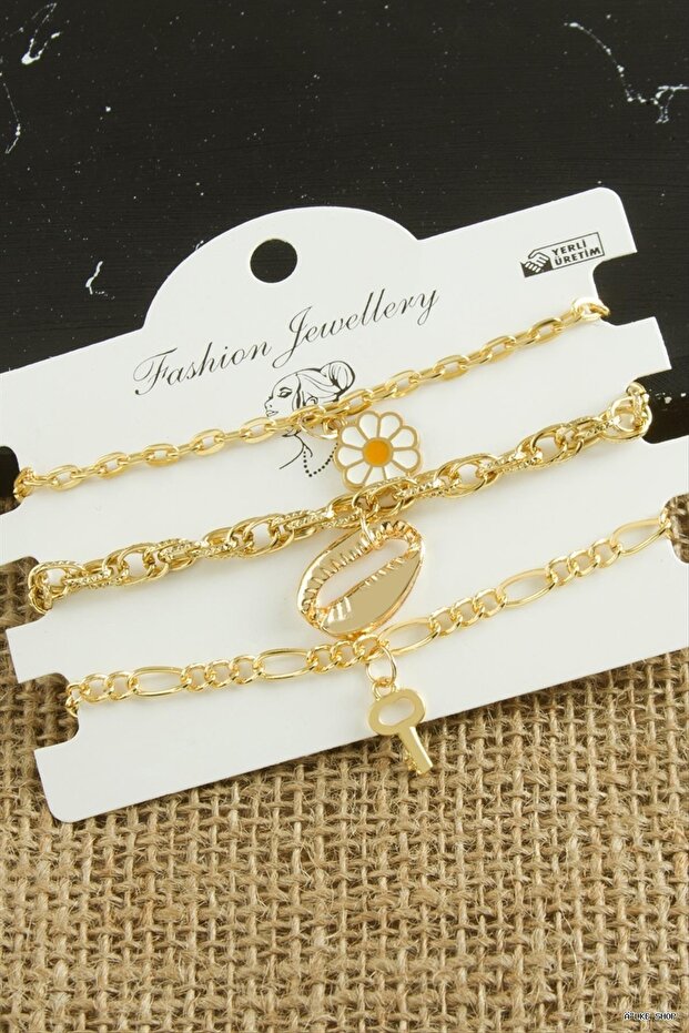 Ilkestor 3 Pieces Daisy Tr Ir (232325) Bracelet Yellow