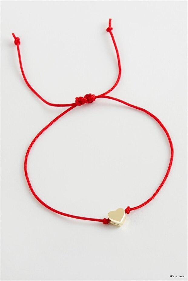 Ilkestor Heart Macrame Rope (232422) Bracelet Red