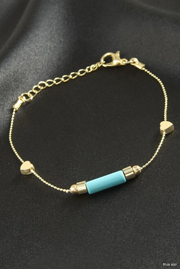 Ilkestor Heart Turquoise Stone (225217) Bracelet Yellow