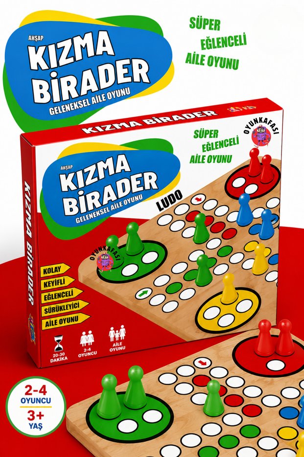 Wooden Ludo Board Game 2-4 Players Traditional Family Game Kids and Adults Box Game