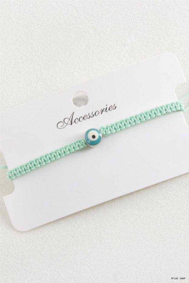 Ilkestor Nazar Makrome Braided Bracelet (133129) Water Green