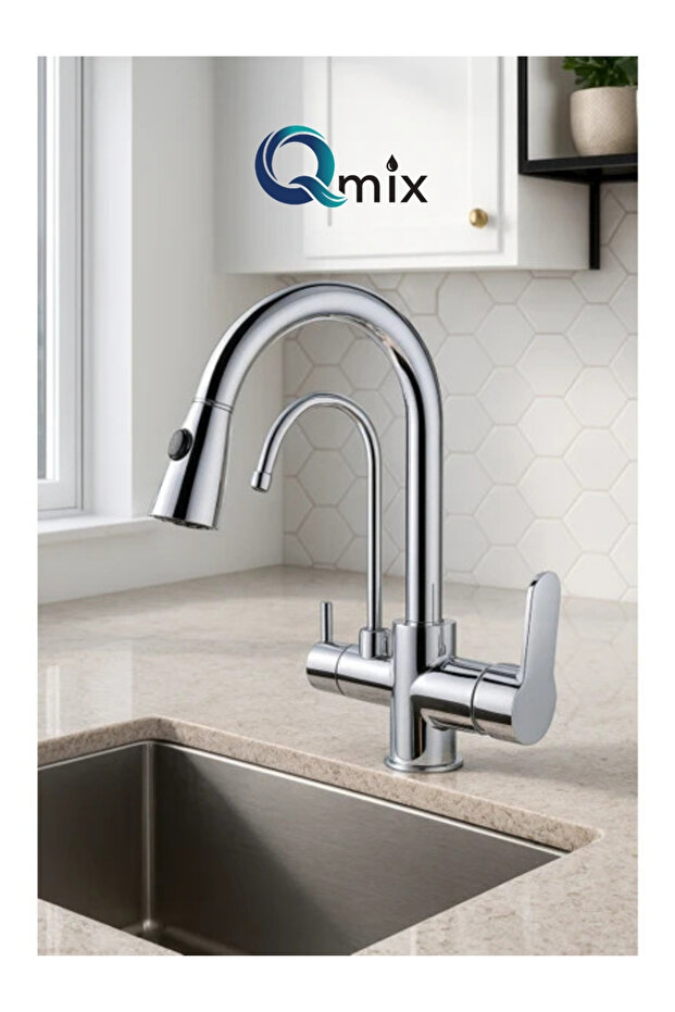 Spiral Cleaned Luxury Kitchen Sink Faucet Brass Body Chrome Color