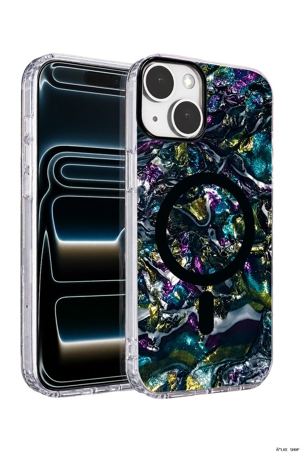 Ilkestor iPhone 15 Mila Wavy Magsafe Cover (13436) - Navy Blue
