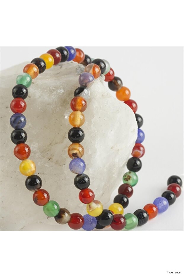 Ilkestor 6 mm Shiny Mixed Agate (05436) Stone Ebruli