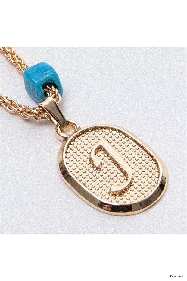 Ilkestor Plastic Beaded Twisted Letter (12807) Necklace J