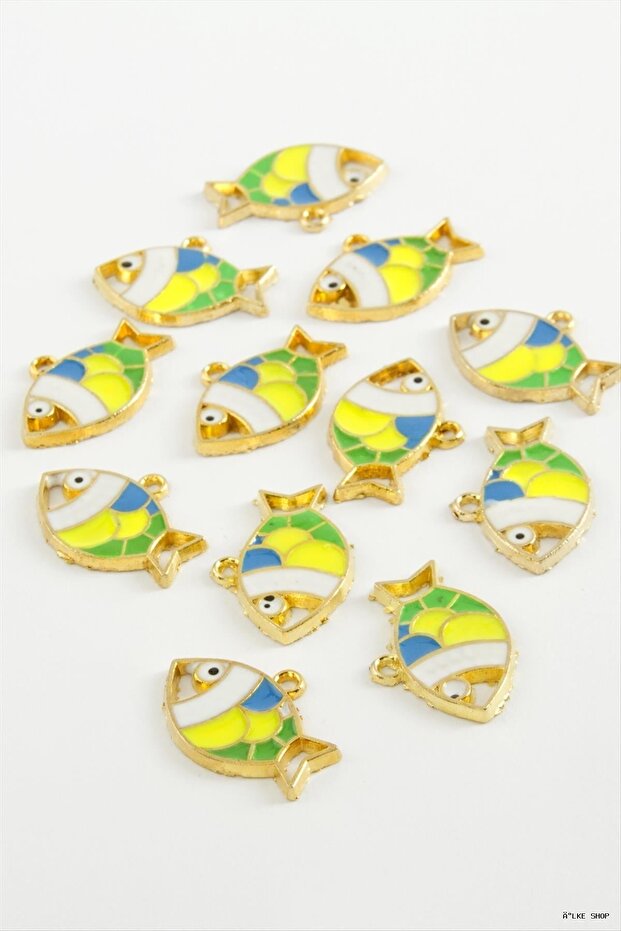 Ilkestor Fish Single Handle Enamel Bracelet and Pendant Horse 1 (05233) Piece Yellow